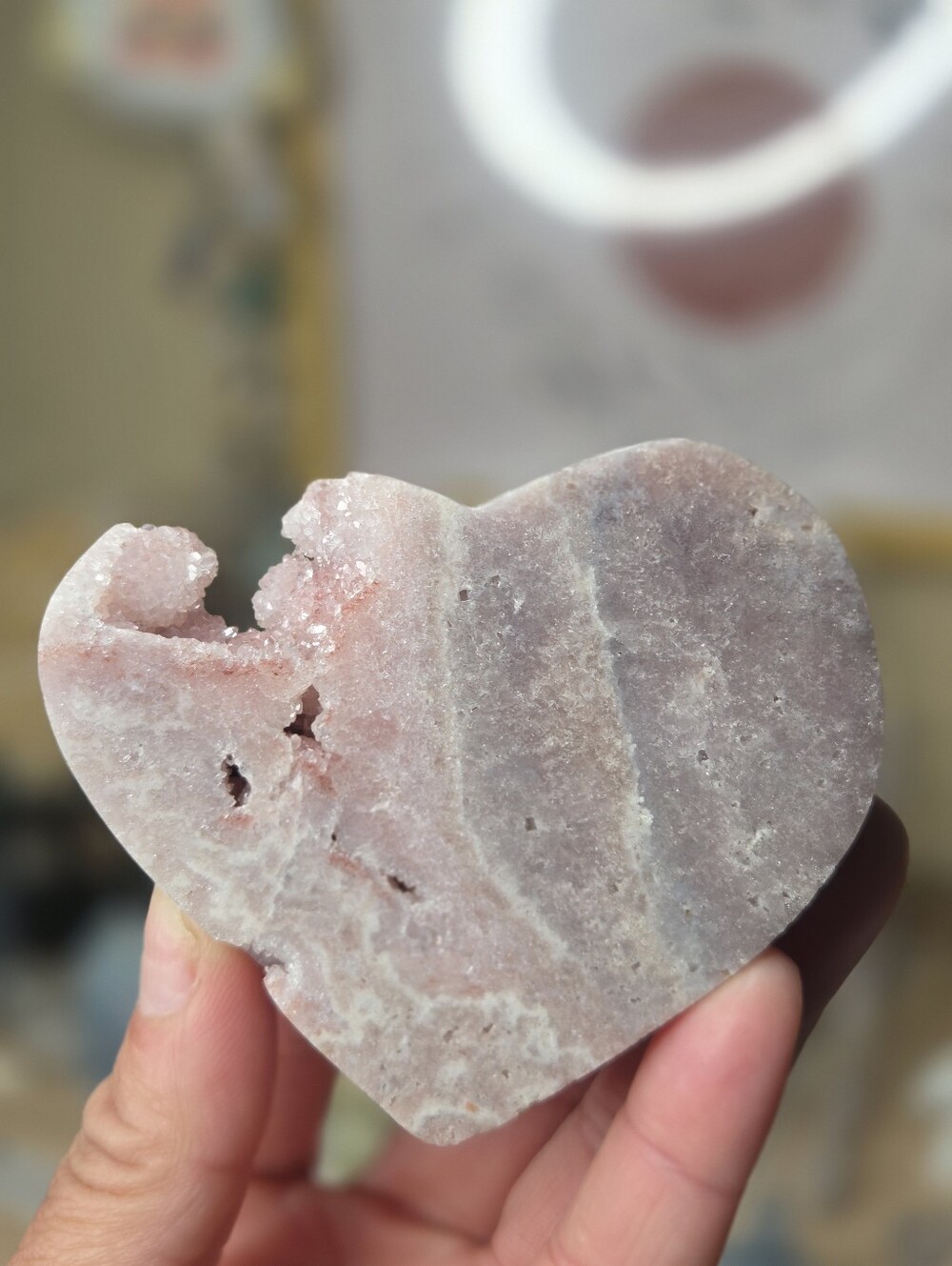 Pink Amethsyt  Heart B